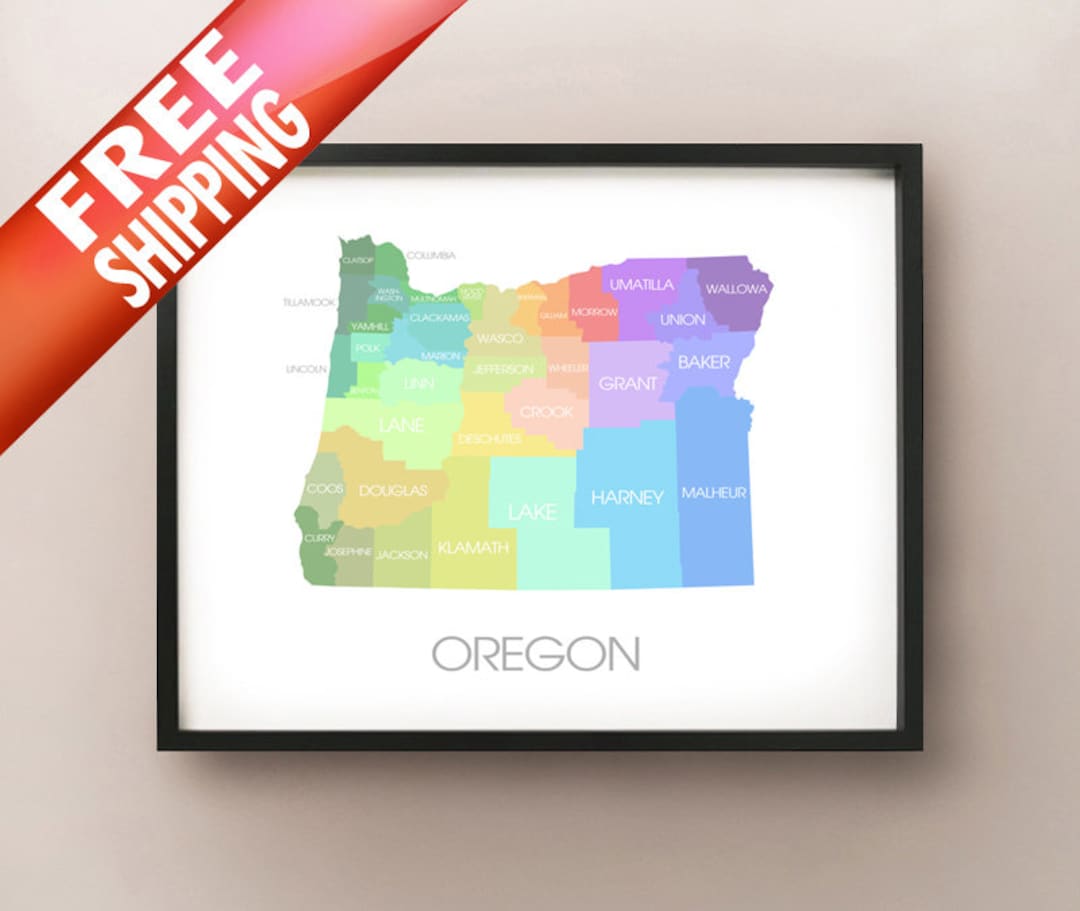 Oregon State Map - Custom Print - Etsy Canada