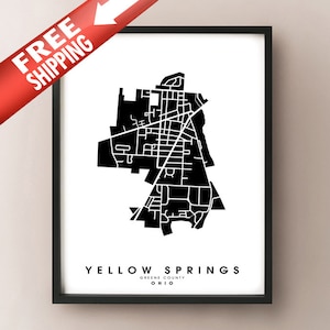 Yellow Springs, OH - City Limits Map Print