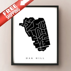 Oak Hill Mapa - Hamilton Ancaster Neighbourhood Art Print