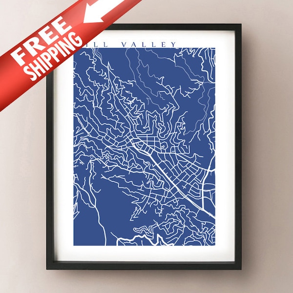 Mill Valley Map Print - California Poster