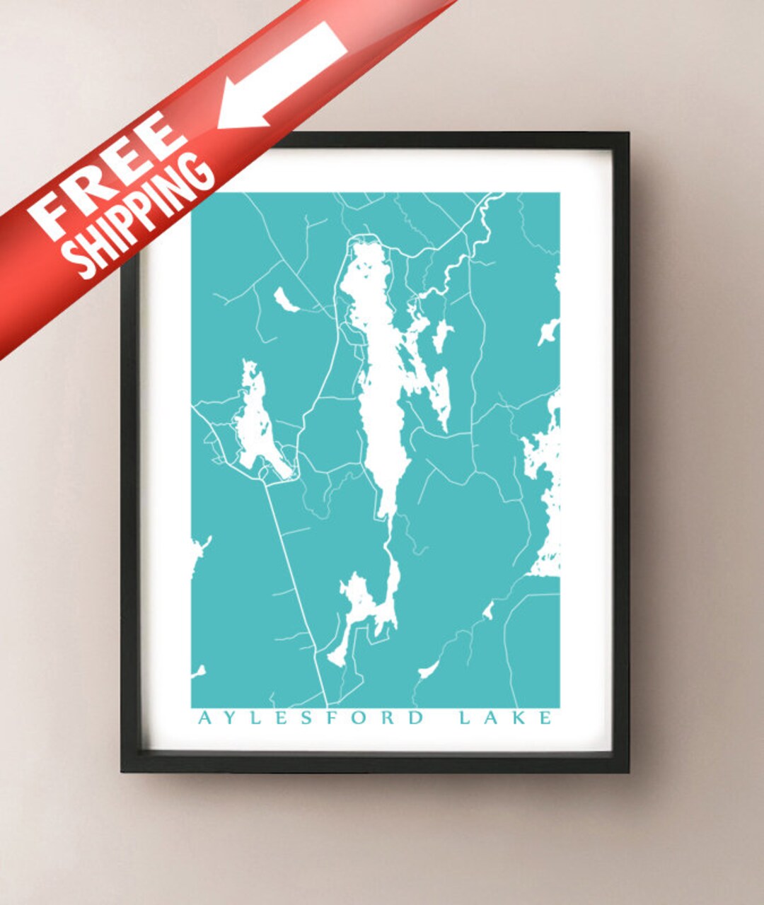 Aylesford Lake Nova Scotia Lake Loon Lake, NS Map Print Etsy
