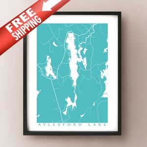 Aylesford Lake - Nova Scotia - Lake George, Loon Lake, NS Map Print