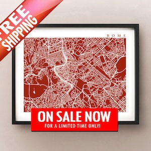 Rome Map Art - More sizes and colors available