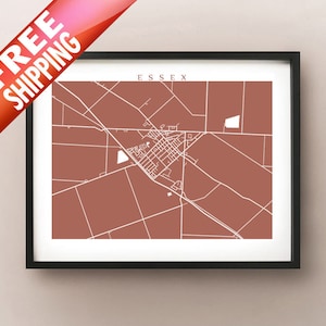 Essex, ON Mapa Impresión - Arte cartel de Ontario