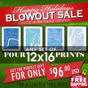 Quatre impressions 12 x 16 pour 96 USD - vente de Noël - au choix quatre 12 x 16 pouces - remise sur commandes multiples - carte Art déco