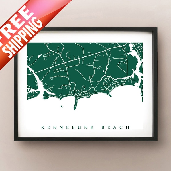 Kennebunk Beach, Maine Map Print