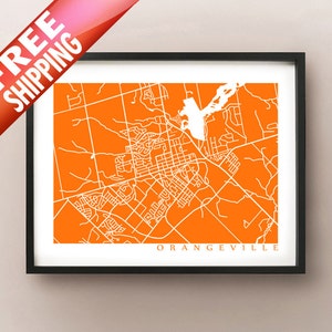 Impresión de mapas de Orangeville - Cartel de arte de Ontario