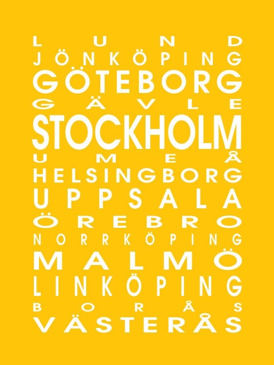 Sweden Bus Roll Map Print | Etsy