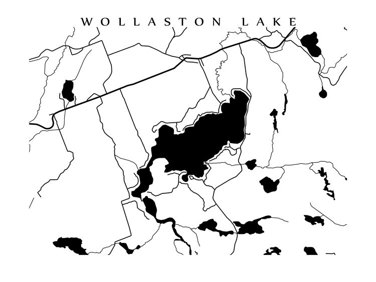 Wollaston Lake Map Print Bancroft Ontario Art Poster Etsy