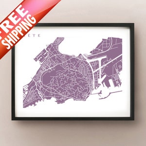 Sete Map Print - Cartel de arte de Francia - Elija su color y tamaño