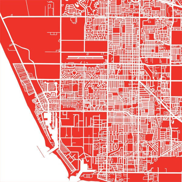 Oxnard, CA Map Print - California Poster - Etsy