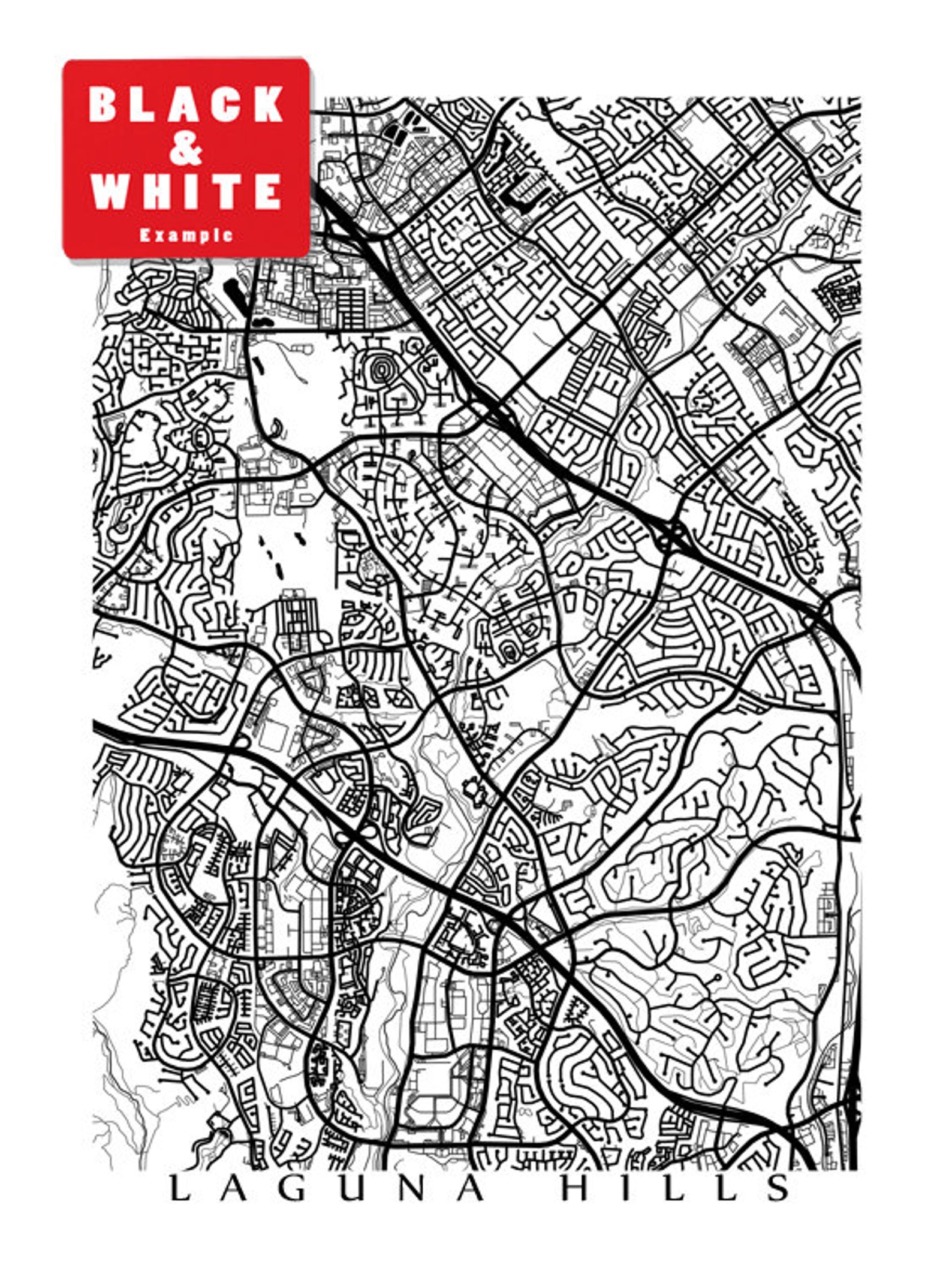 Laguna Hills Map California Poster Print Etsy