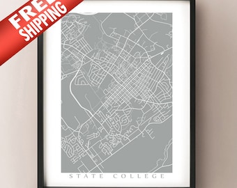 State College City Map - Pennsylvania Poster