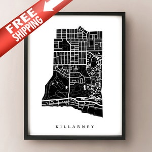 Killarney Karte - South Vancouver Nachbarschaft Kunstdruck