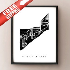 Carte de Birch Cliff - Toronto Neighbourhood Art Print
