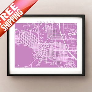 Helena Map Print - Montana Poster - Helena MT USA Home Decor, Wall Art - Choisissez votre taille et votre couleur