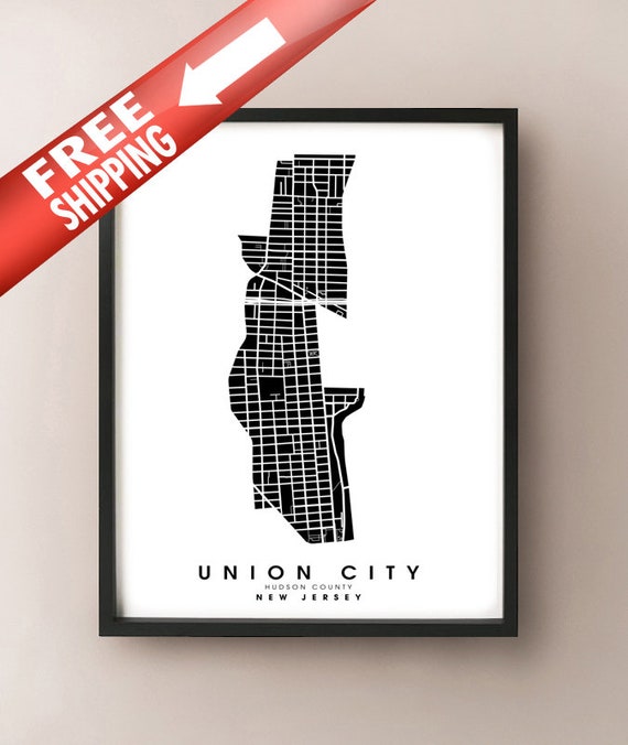 Union City Canada Map Union City Nj City Limits Map Print | Etsy Canada