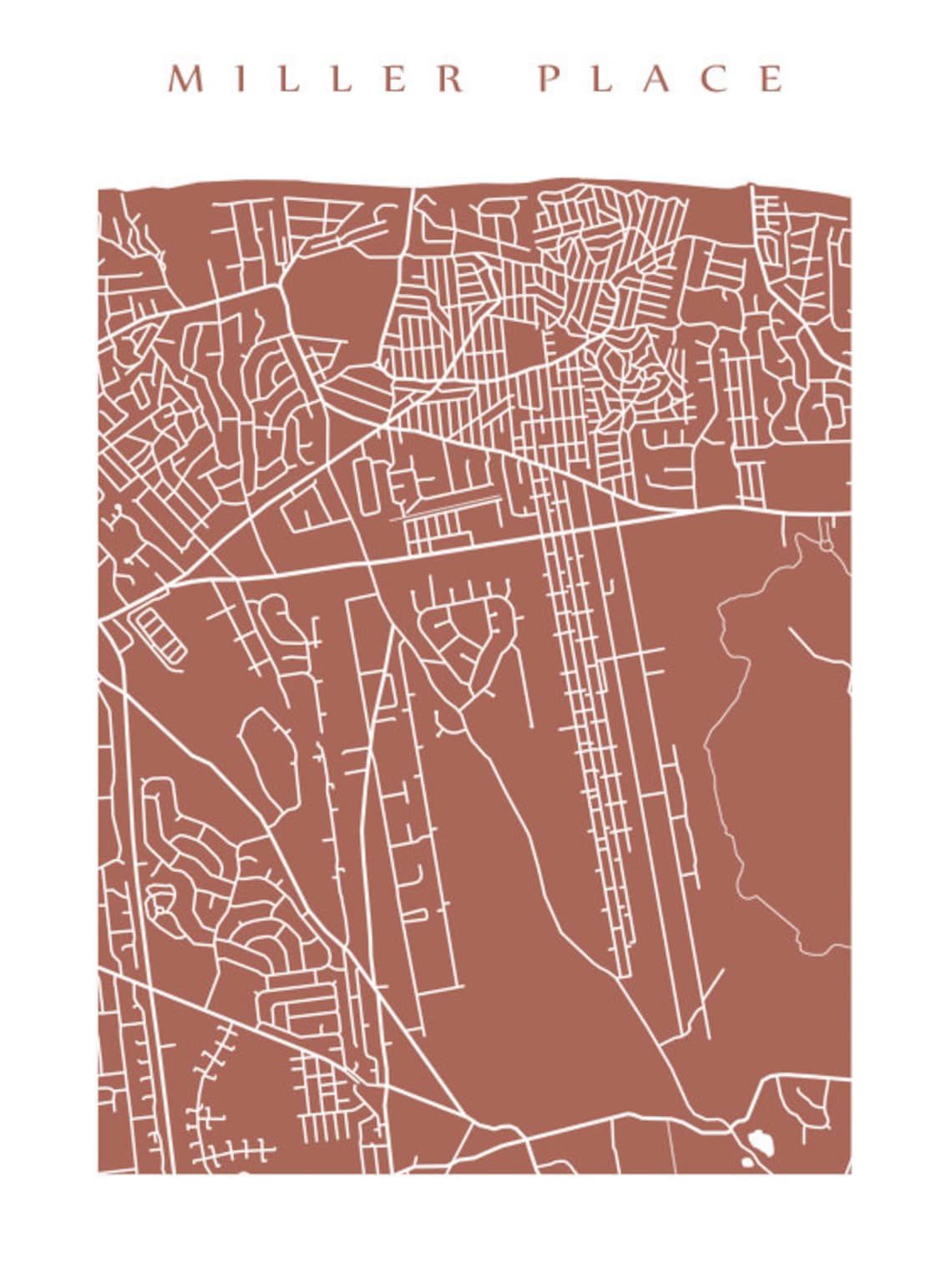 Miller Place Map Print New York Poster Etsy