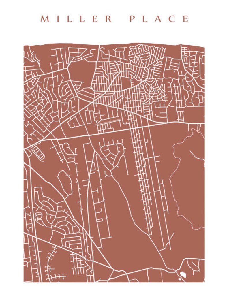 Miller Place Map Print New York Poster Etsy