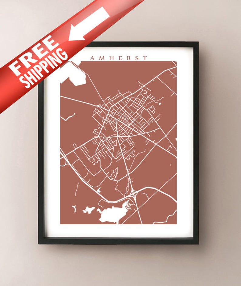 Nova Scotia Map Print Amherst
