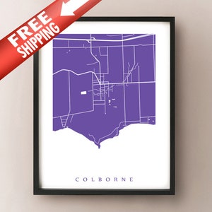 Colborne, ON Map - Cramahe, Northumberland, Ontario affiche art