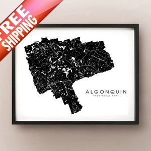 Parc provincial Algonquin, Ontario (impression cartographique)