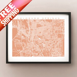 Colorado Springs, CO Carte Print - Colorado Poster