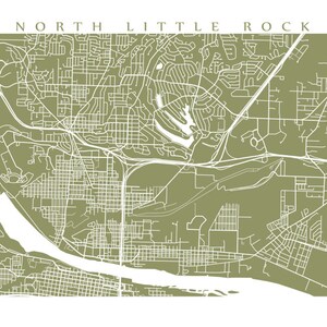 North Little Rock Map Print Arkansas poster image 2