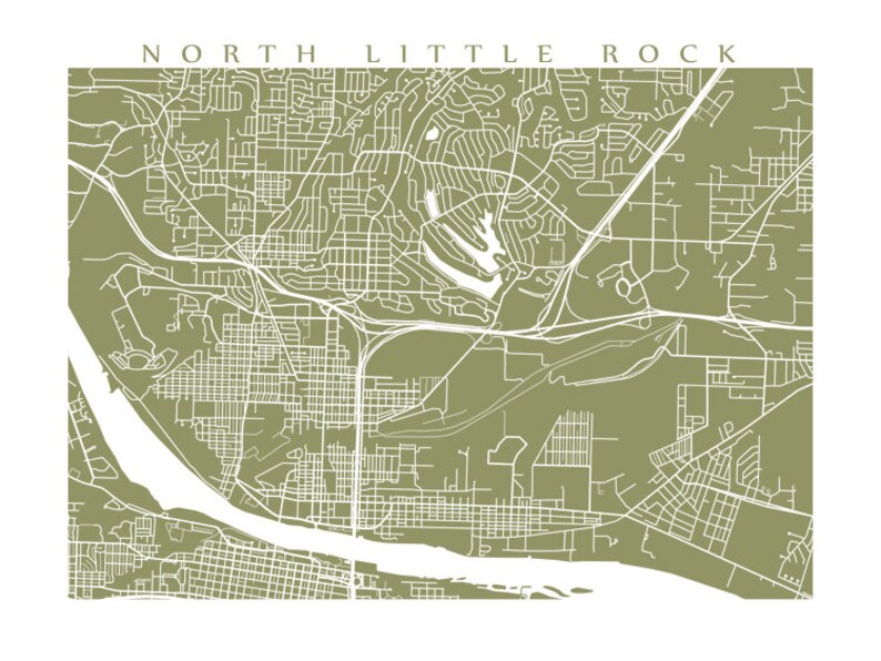 North Little Rock Map Print Arkansas poster image 2