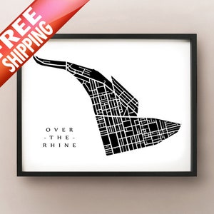 Over-the-Rhine Neighborhood Map Stampa - Cincinnati, Ohio
