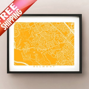 Belmont, CA Carte Print - Affiche californienne