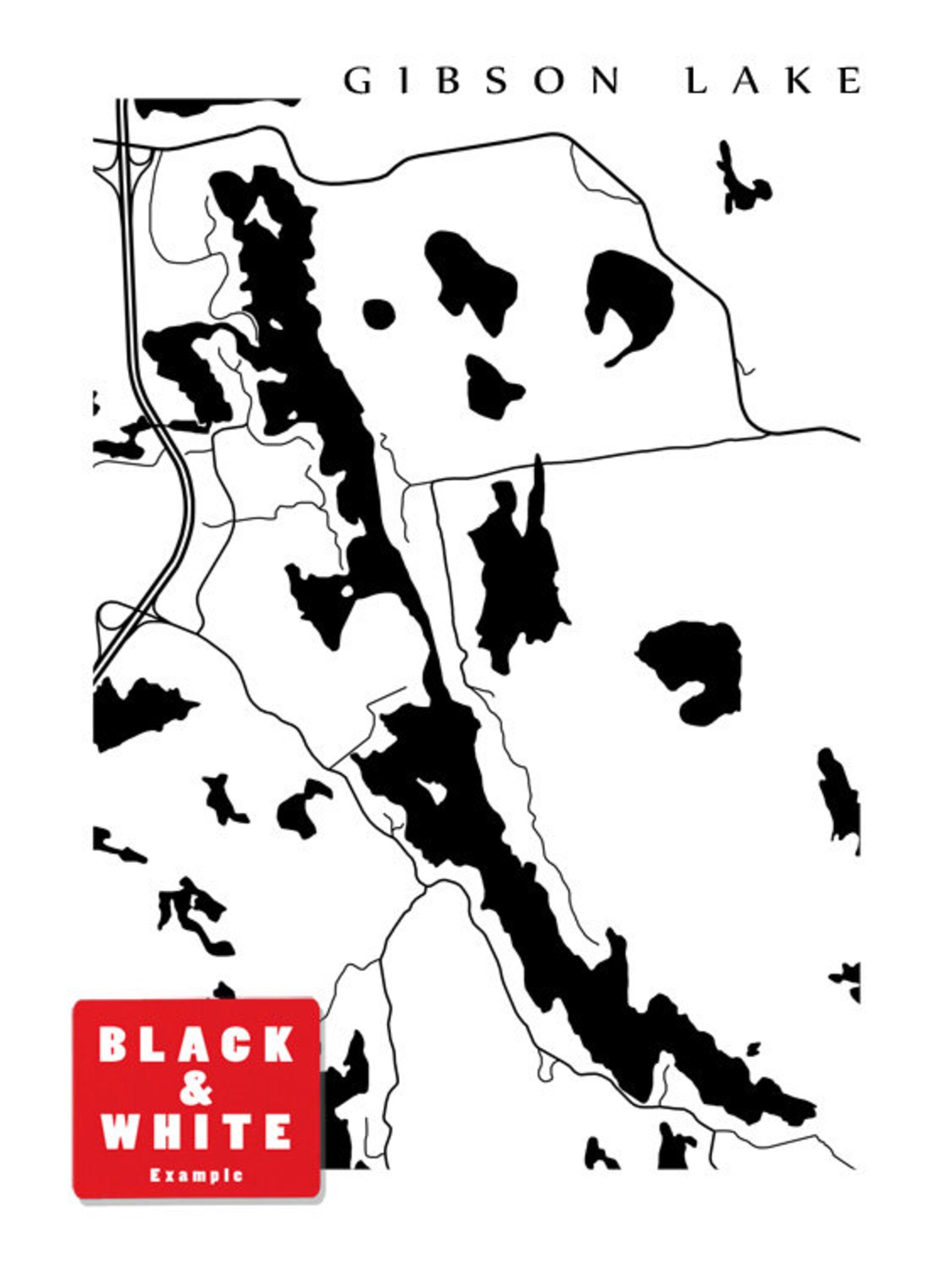 Gibson Lake ON Map Print Ontario Art Etsy