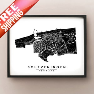 Scheveningen, La Haye, Pays-Bas - City Limits Map Print