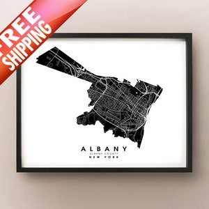 Albany, NY - City Limits Mapa Imprimir