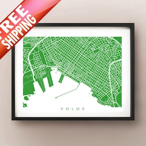 Volos, Griechenland Landkarte Print - Β einem 100%