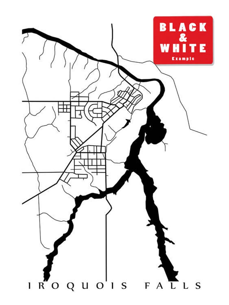 Iroquois Falls Northern Ontario Map Print Etsy