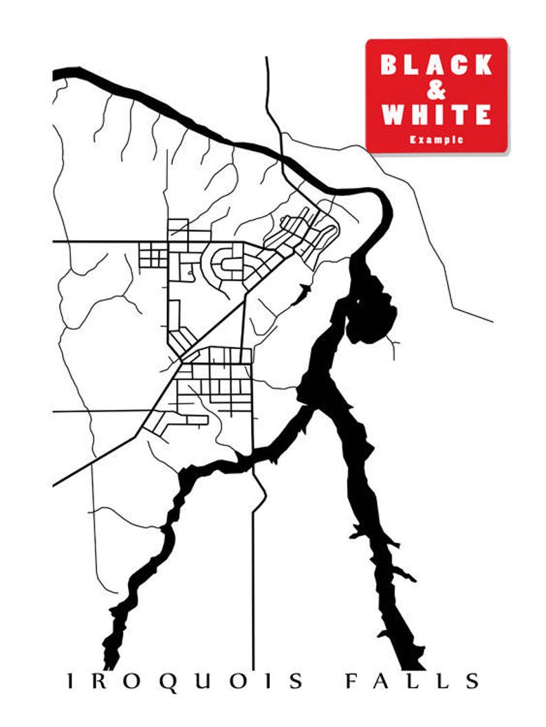 Iroquois Falls, Northern Ontario Map Print image 5