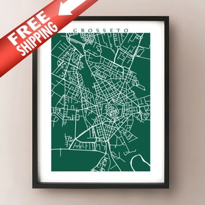 Grosseto Italy Map Print