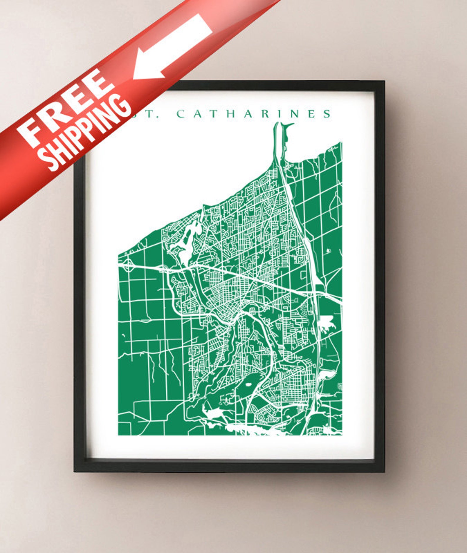 St. Catharines Map Print Ontario Poster Art | Etsy