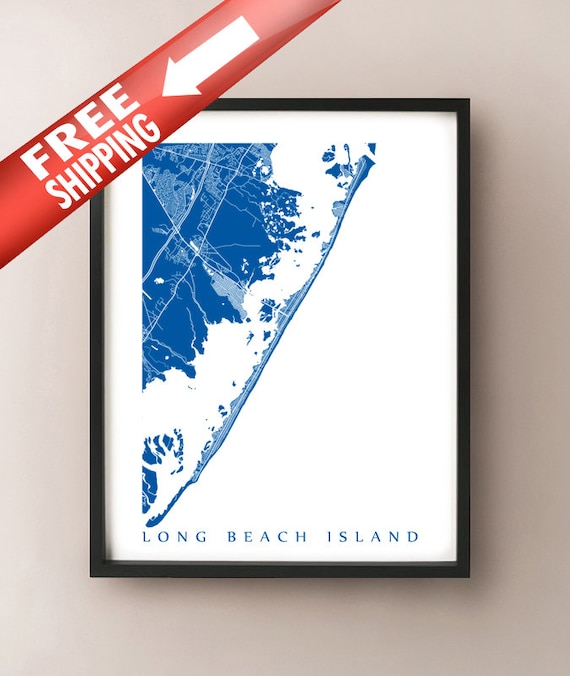 LBI Long Beach Island, NJ Illustrated Town Map Poster ubicaciondepersonas.cdmx.gob.mx
