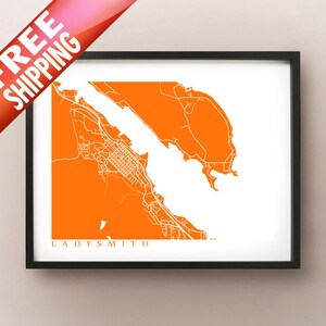 Ladysmith, BC Mapa Poster Print - Vancouver Island, Columbia Británica, Canadá