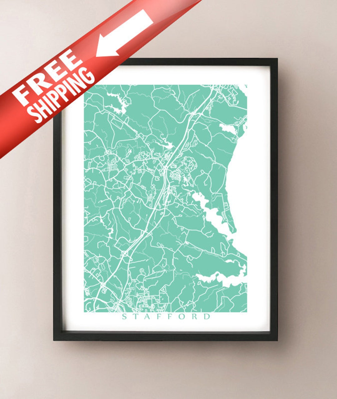 Stafford, VA Map Print Virginia Poster - Etsy