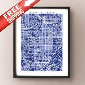 Carte de Santa Ana - California Poster Print