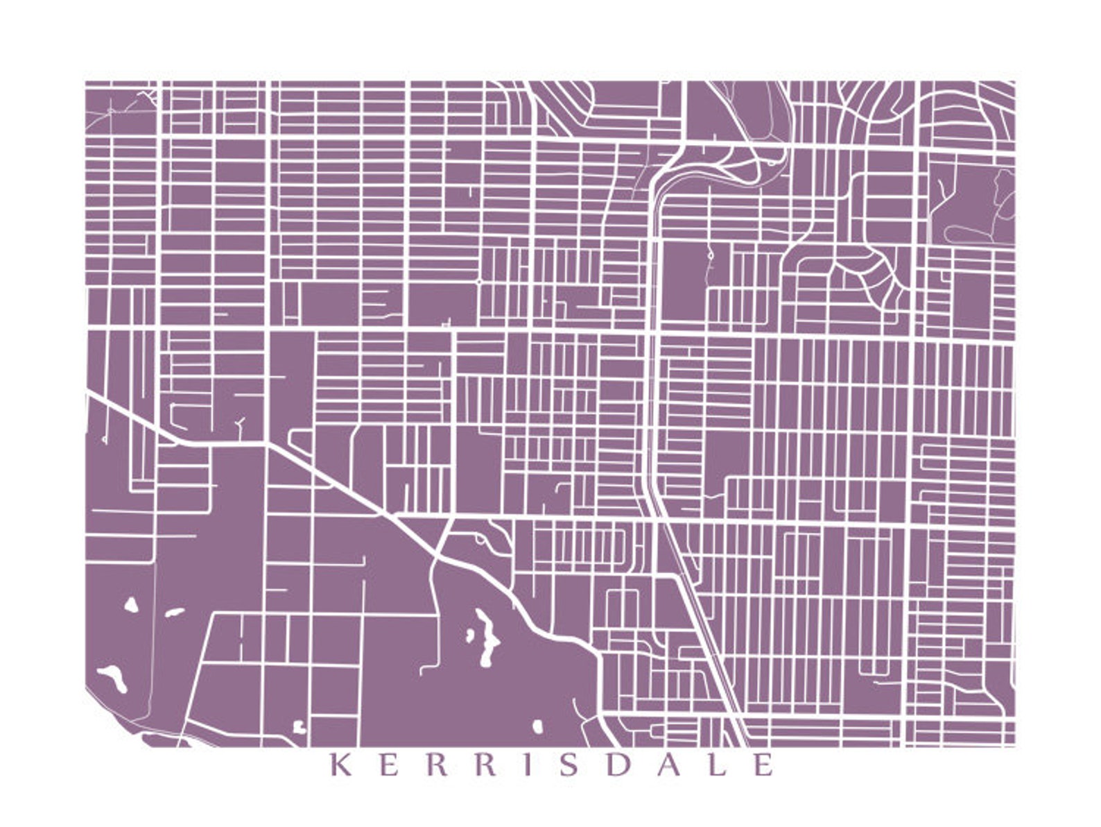 Kerrisdale Vancouver Map Poster Print BC Canada Etsy Canada