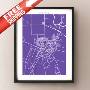 Fier Map Print - Albania Poster