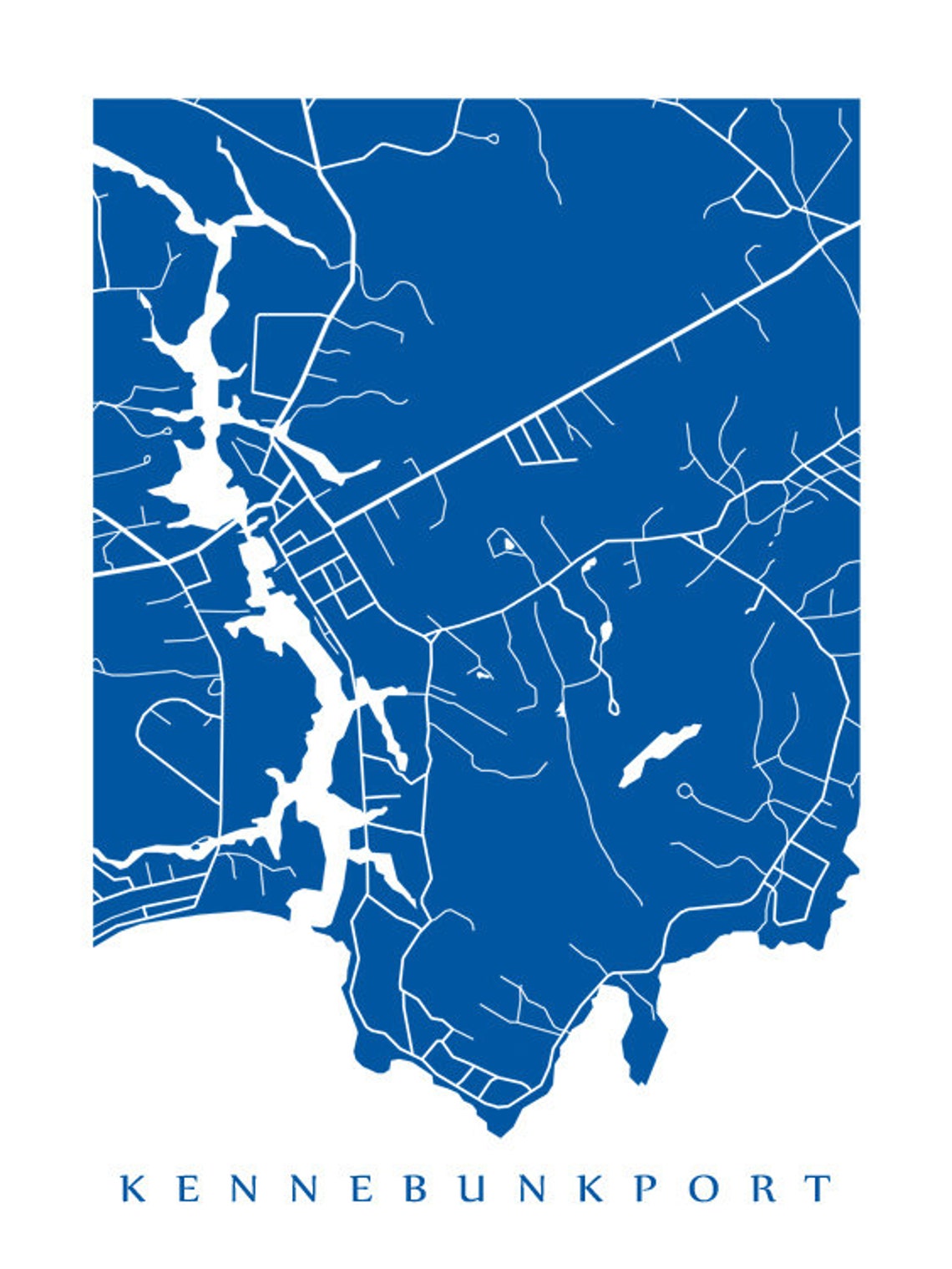 Kennebunkport Maine Map Print - Etsy