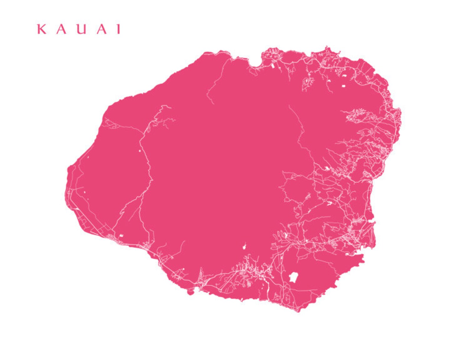 Kauai Map Print Kauaʻi Hawaii Poster Kauaʻi Polynesian | Etsy