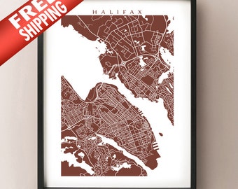 Halifax Map - Nova Scotia Art Poster