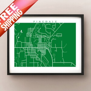 Pinedale, WY Impression de la carte - Wyoming Poster