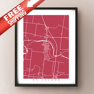 St Jacobs, ON Mappa - Arte poster dell&#39;Ontario